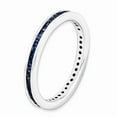 thumbnail image 3 of 925 Sterling Silver Stackable Expressions Polished Created Sapphire Ring Size: 6; for Adults and Teens; for Women and Men, 3 of 5