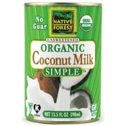 Native Forest Organic TWE5Coconut Milk Unsweetened - Coconut Milk Canned, Unsweetened Coconut Milk Organic, Simple - 13.5 Fl Oz (Pack of 6)