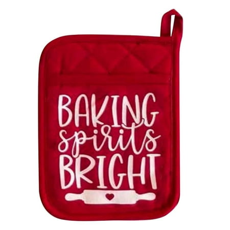 

Ksruee Christmas Pot Holder Baking Kit Reusable Christmas Ornament Red Oven Gloves Farmhouse Hot Potholders Cookie Bag for Christmas Baking excellent