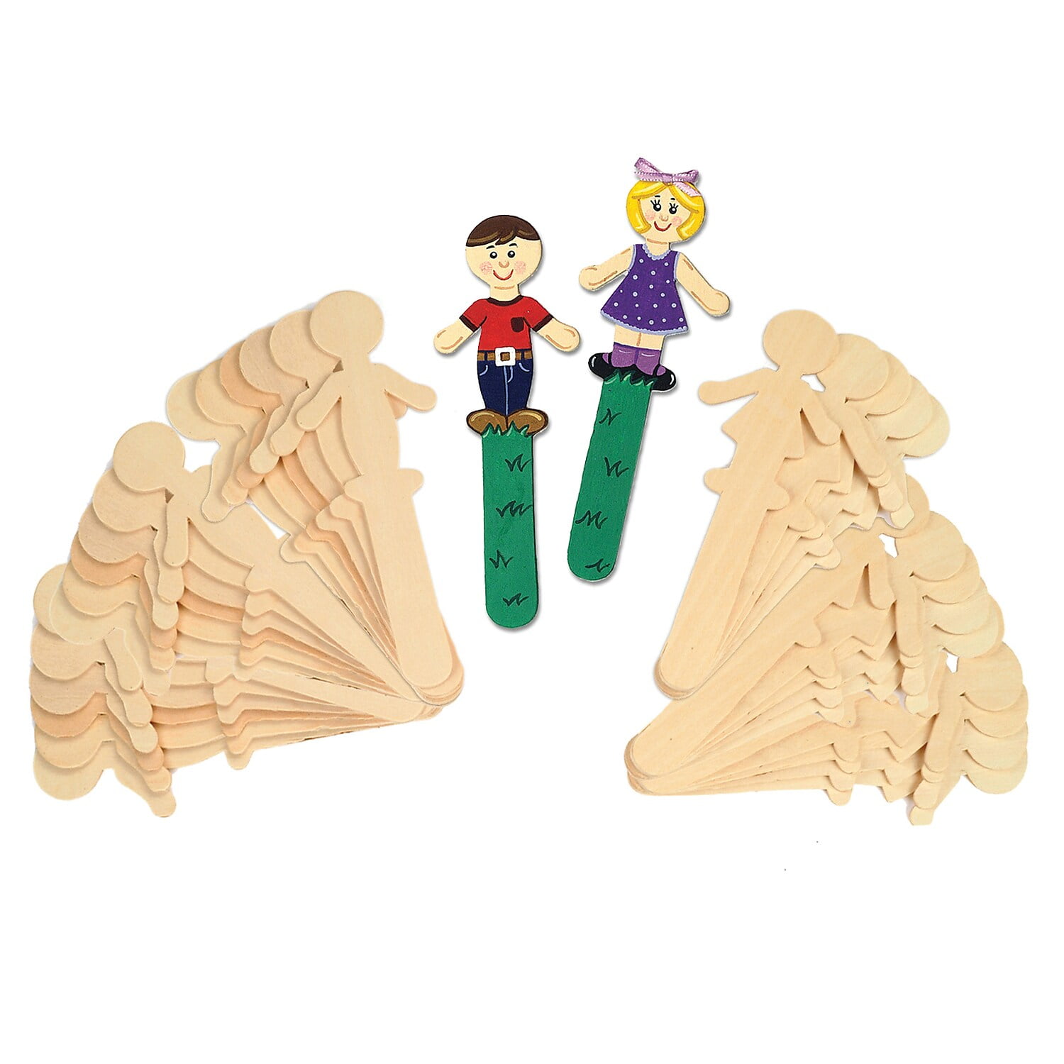 Creativity Street CK-364502-3 People Shaped Wood Craft 36, Per Pk Sticks 18 Each Design (3 PK)