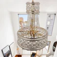 thumbnail image 5 of LUOLAX Vintage Crystal Chandelier 9-Light Empire Pendant Lamp Antique Ceiling Fixtures, 5 of 15