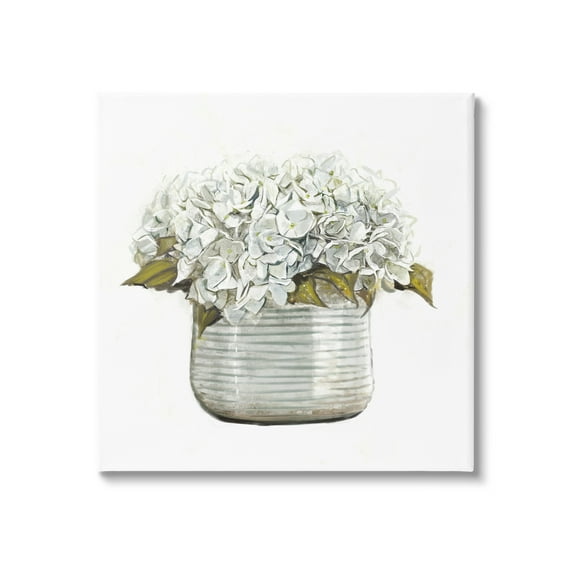 Stupell Country Floral Planter Blooms Botanical & Floral Painting Gallery Wrapped Canvas Print Wall Art