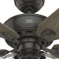 thumbnail image 4 of Hunter 52 inch Indoor Ceiling Fan with LED Lights and Pull Chain - Standard Mount Bronze Ceiling Fan, 5 Blades, For Bedroom, Living Room, or Kitchen, 3 inch Downrod - Rosner 52345, Noble Bronze, 4 of 14
