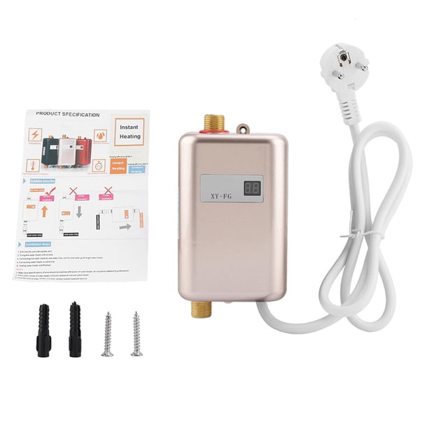 Water Heater Stainless And ABS Construction Water Heating LCD Digital Temperature No Exhaust Gas Electricity Saving For Home Kitchen Public Restroom Bath Room