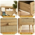 thumbnail image 6 of Rattan Nightstand with Charging Station, Rattan Boho End Table with 2 Drawers Bedroom Bedside Side Tables Natural Night Stand for Living Room,Bedroom,Dorm Room Essentials, 6 of 7
