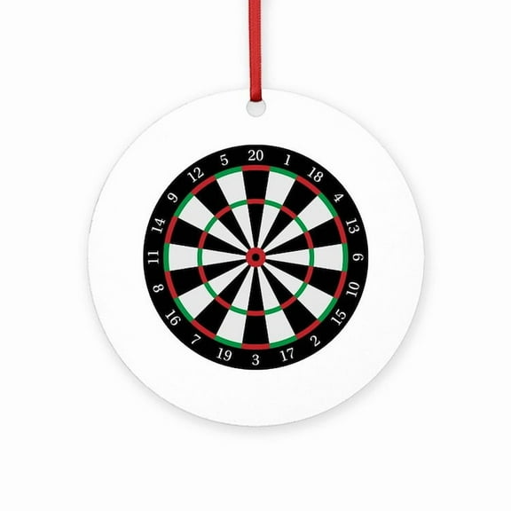 CafePress - Dart Board Design - Round Wood Ornament 4"