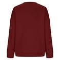 thumbnail image 4 of ShomPort Women's Fall Solid Color Sweatshirt Casual Loose Crew Neck Long Sleeve Pullover Tops, 4 of 5