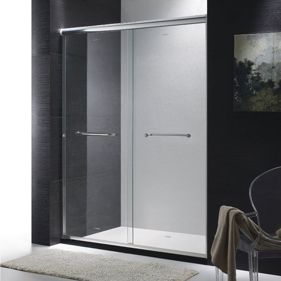 Dreamwerks 48 in. W x 72 in. H Double Sliding Shower Door with 8mm. Clear Glass in Chrome