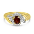 thumbnail image 6 of 14k Yellow Gold Oval Garnet And Diamond Swirl Ring, 6 of 6