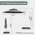 thumbnail image 6 of Domi Outdoor 9.68FT Round Cantilever Umbrella with Center Pole, UV-Resistant Canopy, Wind Vent, Tilt & Crank System—Ideal for Patio, Garden, Deck, Pool, Outdoor Dining, 6 of 7
