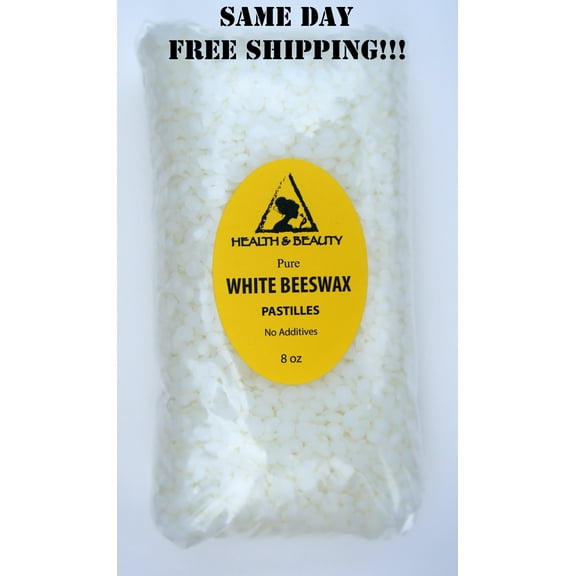 WHITE BEESWAX BEES WAX ORGANIC PASTILLES BEADS PREMIUM 100% PURE 8 OZ