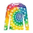 thumbnail image 5 of COSFO Men's T-Shirts Long Sleeve Cotton Casual Tie Dye Tops Workout Pullover Crew Neck Loose Graphic Tees, 5 of 5