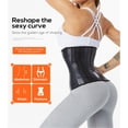 thumbnail image 3 of Las Mujeres De Látex Carpetas De Cintura Entrenador Adelgazar Corsé 25 De Acero Hueso Cuerpo Shaper Control Del Vientre Shaperwear Mate Tela Fajapangjing, 3 of 4