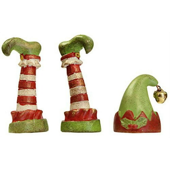 Collectible Fairy Garden 3 Piece Mini Crash Landing Christmas Elf