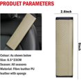 thumbnail image 2 of Almohadillas para cinturón de seguridad Fundas de cuero para cinturón de seguridad, beige-2 piezas, 2 of 5