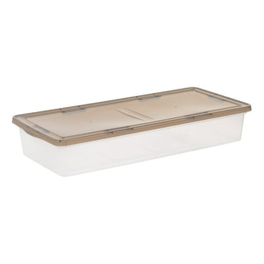IRIS 41 Qt. Underbed Plastic Storage Bin with Lid, Stackable Storage Container, Tote