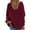 Wine, variant on Baqcunre Sweaters For Women Women Fashion V Neck Loose Pullover Solid Color Long Sleeves Sweater Tops Womens Tops Hoodies For Women Beige L