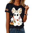 thumbnail image 2 of Leey-World Women Halloween Shirt Womens Funny Short Sleeve Crew Neck Halloween Clothes Fall T-Shirts Graphic Tee Tops, 2 of 5