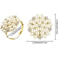 thumbnail image 3 of 12 Pcs Gold Napkin Rings Pearls and Flower Napkin Buckles Rhinestone Bling Round Holders for Wedding Party Dinner Holiday Banquet Christmas Thanksgiving Day Home Table Decoration, 3 of 3