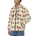 thumbnail image 3 of Goofa Dachshund Dog Puppy Pattern Mens Full-zip Hoodie, Zip-up Pullover Hooded Sweatshirt, Kangaroo Pocket Hoodie Ideal for Daily Wear, Travel, and Home-3X-Large, 3 of 5