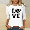 thumbnail image 2 of QATAINLAV Football Shirts for Women Game Day 3/4 Length Sleeve Tops Fashion Rugby Graphic Tees Casual Round Neck Pullover Blouses White XXL, 2 of 5