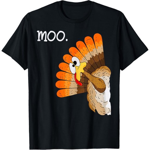 Turkey Moo Funny Thanksgiving T-Shirt