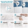 thumbnail image 5 of No Hook Shower Curtain, Boho Sea Blue Shower Curtains for Bathroom with See Through Top Window, Minimalist Farmhouse Striped Waterproof & Washable Bath Curtain 60"x72", 5 of 9