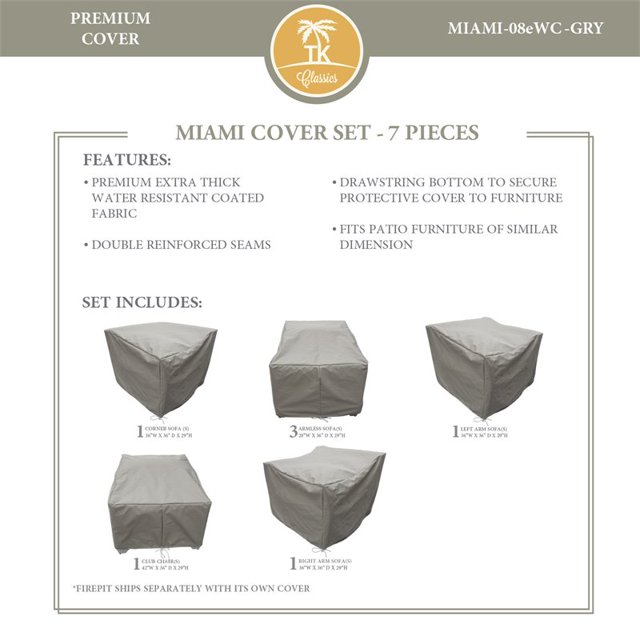 Housse de Protection MIAMI-08e Sertie en Gris