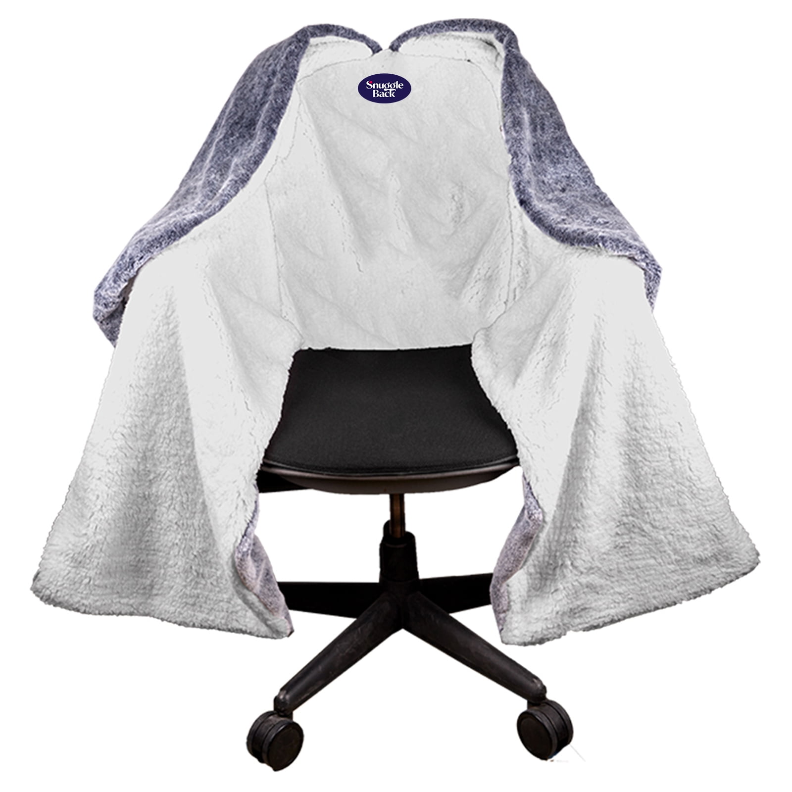 Chair Blanket by Snuggleback; Chair Blanket Wrap attaches to Any Office  Chair for Convenient Warmth and Heat. Stay warm in the winter. Faux Fur  with Fluffy Sherpa (Grey) - Walmart.com