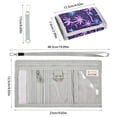 thumbnail image 3 of JIALIOU Nylon Trifold Card Wallet with ID Window Zipper Pocket for Men Women Teen Pink Blue Plam Tree, 3 of 7