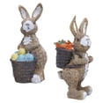 thumbnail image 3 of 2 figuras de conejo de Pascua para decoración de , creativas y decorativas, de resina, para hogar, jardín, balcón, sala de estar y patio., 3 of 8