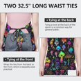 thumbnail image 6 of Colorful Mushroom Star Black Pattern Apron-Garden Aprons for Women with Pockets-Cotton Linen Waterproof Kitchen Cooking Gardening Aprons Adjustable for Kitchen,Cooking,BBQ and Salon 33x27 Inch, 6 of 7