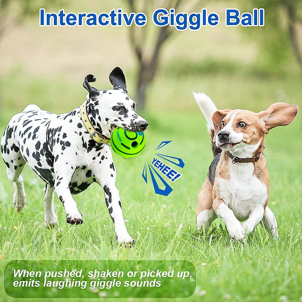 Buy CREDIT 5 STAR Interactive Dog Treat Toys Wobble Giggle Ball Food  Dispenser for Medium Large Dogs Puzzle Wiggle Wag Make Noise Sound Mentally  Stimulating Safe Big Dogs Favorite Gift Online at
