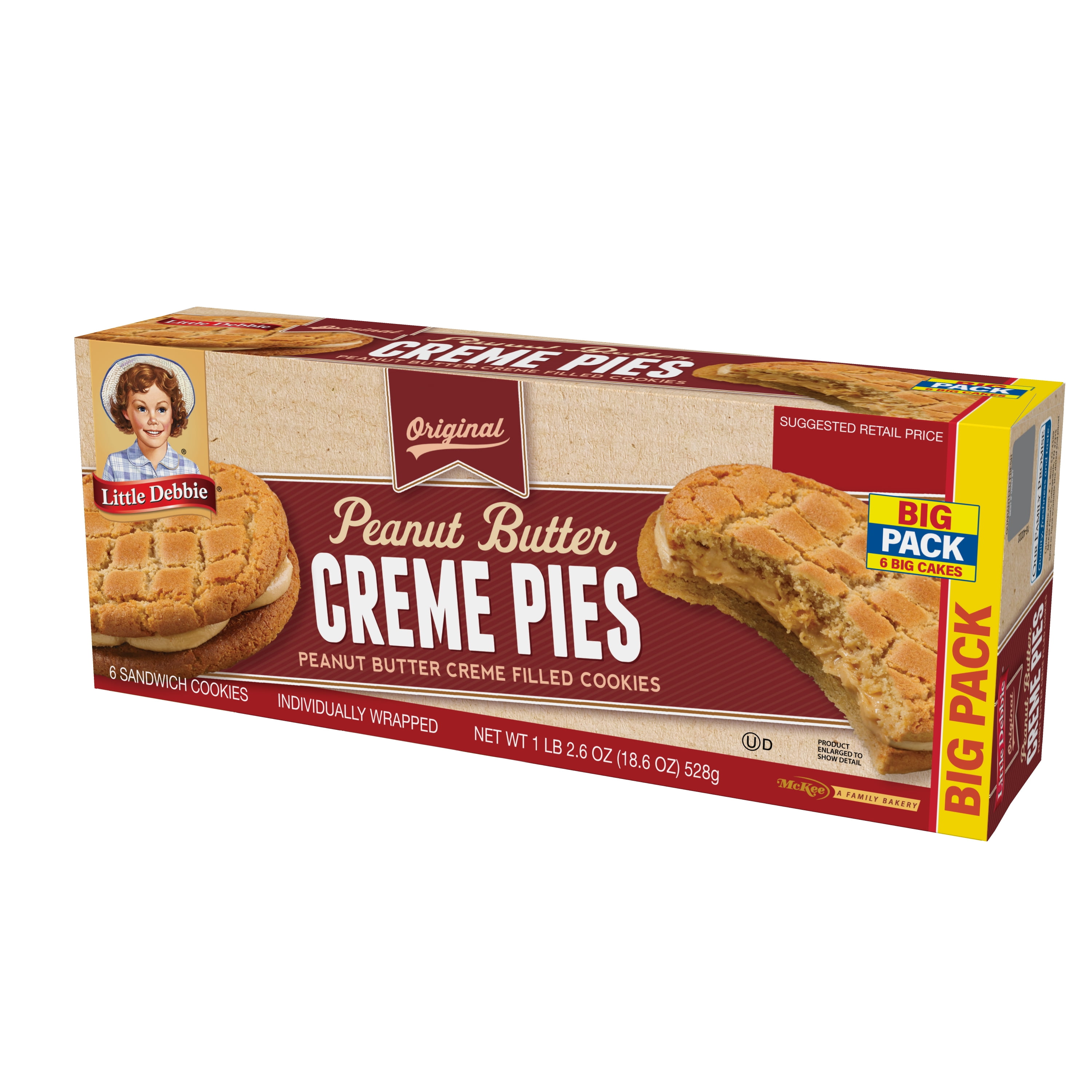 Little Debbie Big Pack Peanut Butter Creme Pies, 18.6 oz