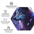 thumbnail image 3 of Pofeuu Feathered Wolf Print Coasters for Drinks, 4Pack PU Leather Coasters, Bar Drink Coasters for Tabletop Protection, Furniture from Damage-Hexagon, 3 of 6