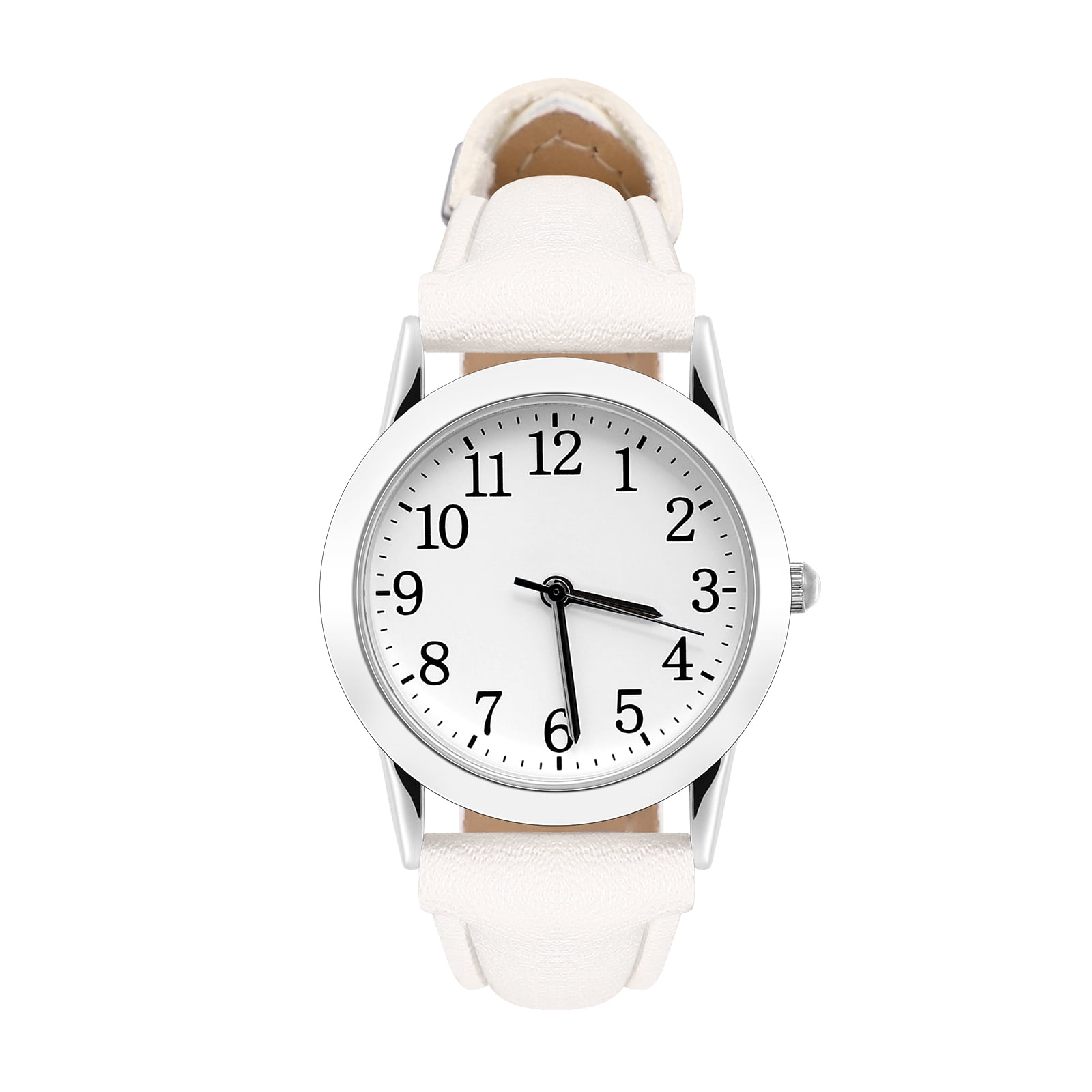 GAXIRE Women's Stylish Analog Watch with White Strap and Metal Buckle Casual Timepiece for Everyday Wear