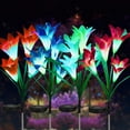 thumbnail image 5 of 2 Pack Purple Solar Garden Lights Lily Flowers with Multicolor Changing LEDs Solar Powered Garden Patio Yard Pathway Party Holiday, 5 of 5