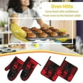 thumbnail image 5 of Cauagu Black Panther Red Background Print Oven Mitts and Pot Holders 4 pcs Set,Extra Thicken Long Kitchen Oven Glove Potholders BBQ Gloves-Oven Mitts and Pot Holders(11 Inch), 5 of 6