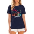 thumbnail image 3 of Telankuip Letter Printed T-Shirts for Unisex Loose Comfortable Round Neck Short Sleeve Top Summer Graphic Tees Lightweight Soft Stylish Workout and Leisure Adult T Shirt Navy M, 3 of 4