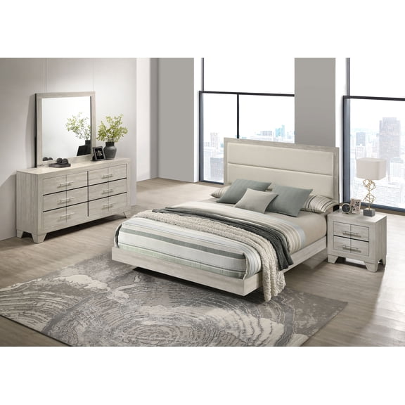 Coaster Trenton 4-Piece Full Bedroom Set, Rustic Cream