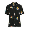 thumbnail image 6 of No Boundaries Men's Print Button Up Shirt with Short Sleeves, Sizes XS-3XL, 6 of 7