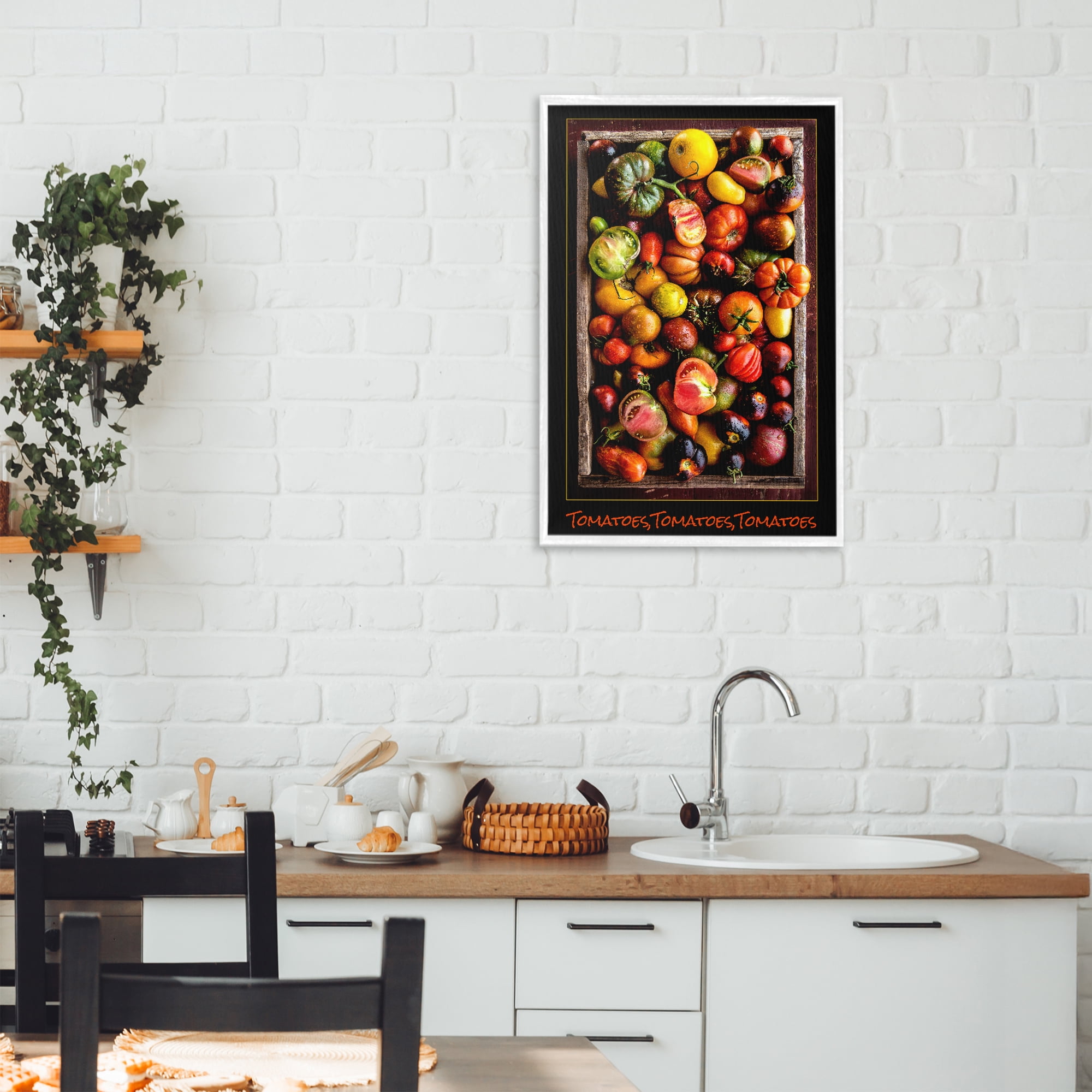 Stupell Industries Ripe & Bountiful Tomato Harvest White Framed Giclee Art, design by Carl Kravats