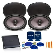 Alpine Bundle 2-Pairs of SXE-6926s 6x9 Coax Speakers and a BBX-F1200 280W 4-Ch Amp and Wiring