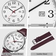 thumbnail image 4 of Watch for Men,Analog Quartz Waterproof Wristwatch with Date and Leather Band,Casual Fashion Mens Watches Gift for Man, 4 of 8
