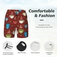 thumbnail image 3 of Naloa Coffee Cups Print Men Swim Trunks with Compression Liner ,Board Shorts,Men's Swim Shorts with Drawstring and Elastic Waistband-X-Large, 3 of 6