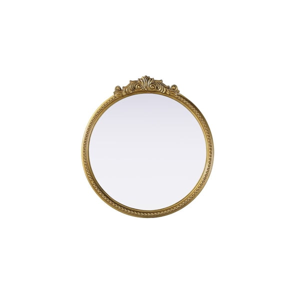 Elegant Decor Naomi Vintage Resin Mirror 24x25.6 in Antique Brass