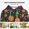 thumbnail image 4 of Lsque Pizzas Mushrooms Pattern Casual Women's Hoodie,Hooded Sweatshirt with Kangaroo Pocket,Pullover Hoodie with Eye-catching Drawstrings-Small, 4 of 7