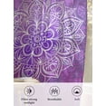 thumbnail image 6 of Sheer Curtains 84 Inches Long, Boho Floral Semi Sheer Curtains Light Filtering Window Treatment, Purple Flowers Vintage Bohemian Watercolor Privacy Voile Drapes for Living Room Bedroom 52x84 Inch, 6 of 7