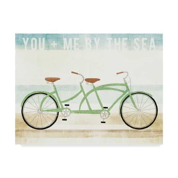 Trademark Fine Art 'Beach Cruiser Tandem v2' Canvas Art by Michael Mullan
