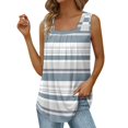 thumbnail image 4 of Gibobby Camiseta sin mangas con cuello cuadrado para mujer, informal, sin mangas, con dobladillo curvo plisado(E,M), 4 of 5